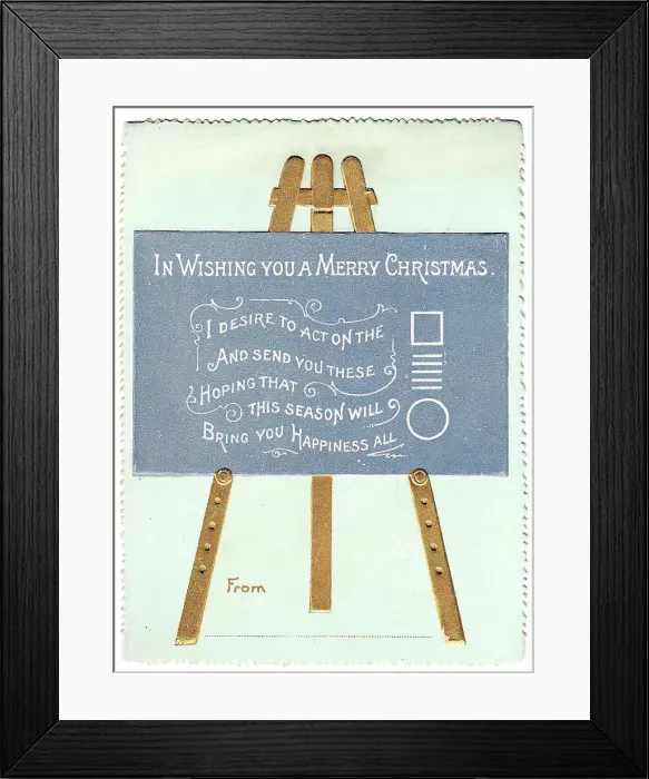 Framed Print : Blackboard with comic verse on a Christmas card Framed Print : Blackboard with comic verse on a Christmas card