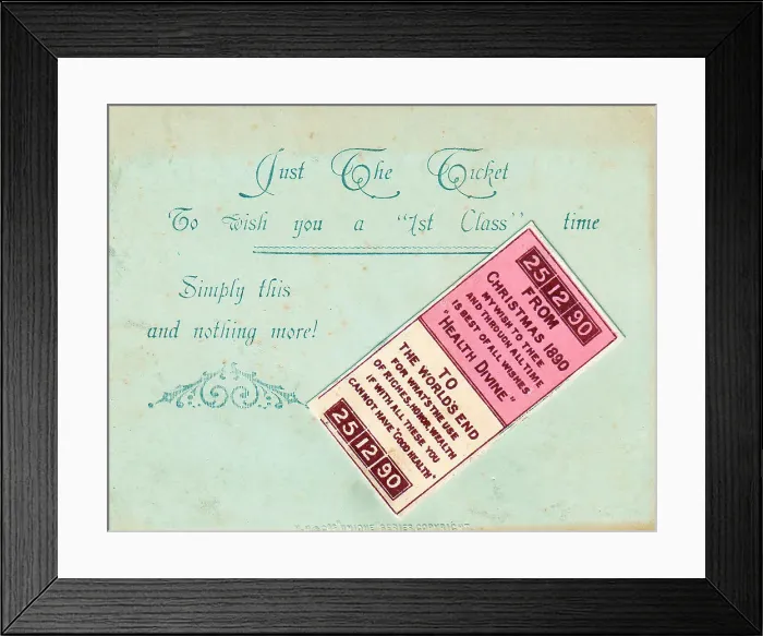 Framed Print : Late Victorian 1890s Greetings Card Christmas Framed Print : Late Victorian 1890s Greetings Card Christmas