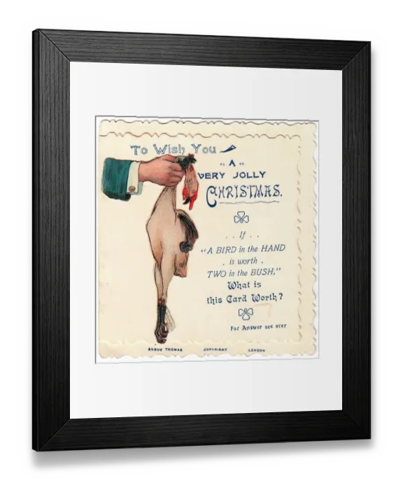 Framed Print : Late Victorian 1890s Greetings Card Christmas Framed Print : Late Victorian 1890s Greetings Card Christmas