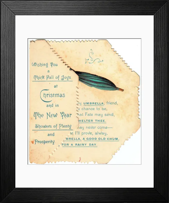 Framed Print : Late Victorian 1890s Greetings Card Christmas Framed Print : Late Victorian 1890s Greetings Card Christmas