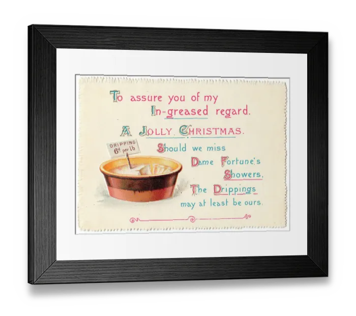 Framed Print : Late Victorian 1890s Greetings Card Christmas Framed Print : Late Victorian 1890s Greetings Card Christmas