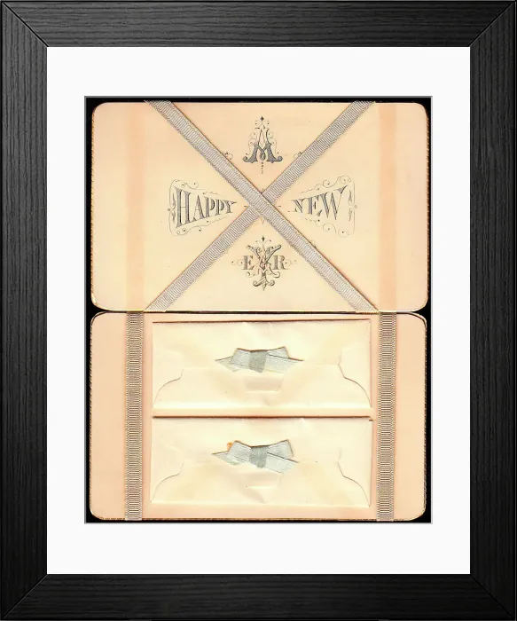 Framed Print : Greeting on a New Year card Framed Print : Greeting on a New Year card