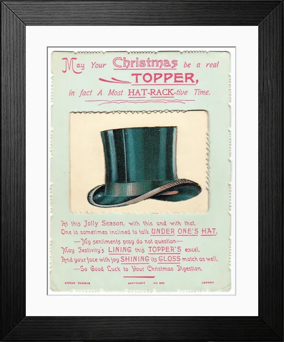 Framed Print : Late Victorian 1890s Greetings Card Christmas Framed Print : Late Victorian 1890s Greetings Card Christmas