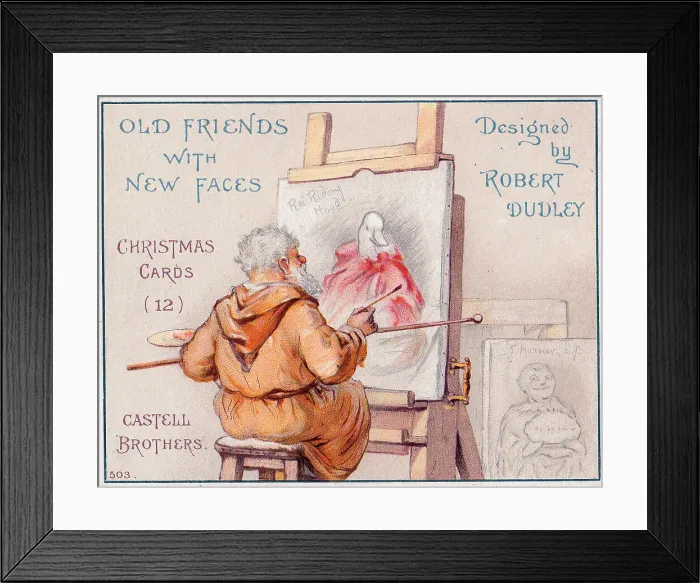 Framed Print : Victorian 1890s Greetings Card Christmas Xmas Framed Print : Victorian 1890s Greetings Card Christmas Xmas