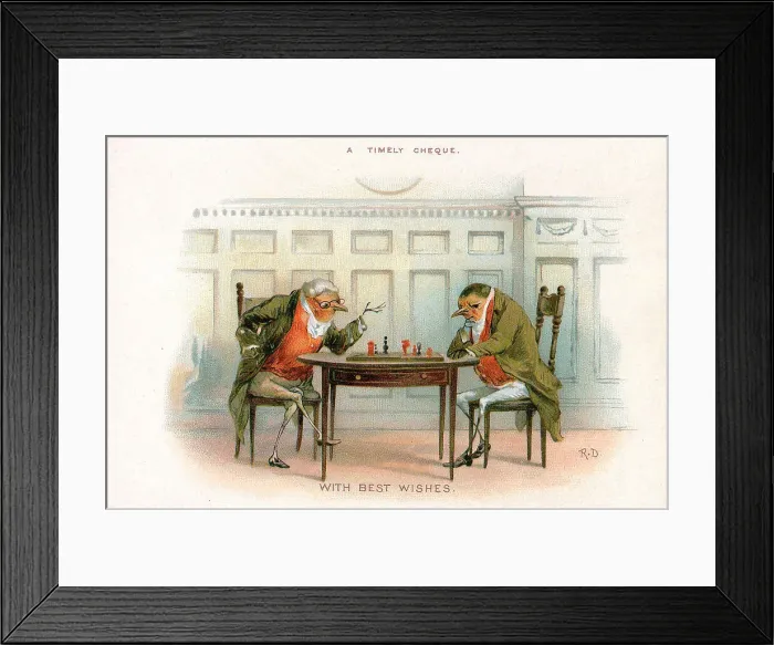 Framed Print : Christmas card, A Timely Cheque Framed Print : Christmas card, A Timely Cheque