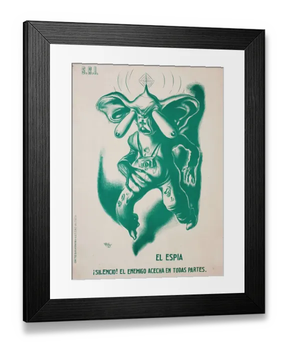 Framed Print : Poster, The Spy, Spanish Civil War Framed Print : Poster, The Spy, Spanish Civil War