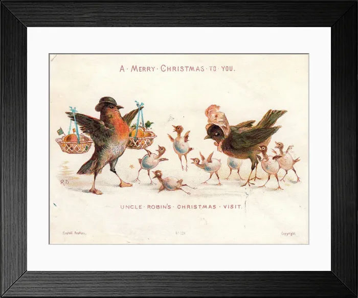 Framed Print : Christmas card, Uncle Robin's Christmas Visit Framed Print : Christmas card, Uncle Robin's Christmas Visit