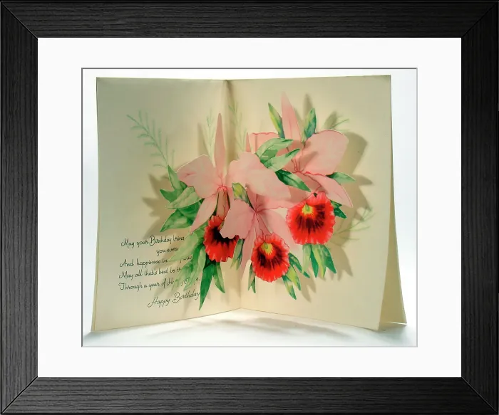 Framed Print : 1920s 1930s Greetings Card Cards Birthday Flower Framed Print : 1920s 1930s Greetings Card Cards Birthday Flower