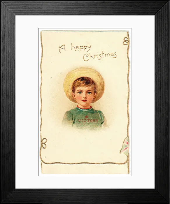 Framed Print : 1910s 1900s Greeting Greetings Card Xmas Christmas Framed Print : 1910s 1900s Greeting Greetings Card Xmas Christmas