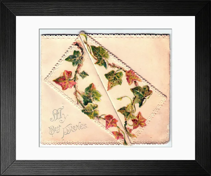 Framed Print : 1900s 1890s Card Cards Greetings Autumn Leaves Framed Print : 1900s 1890s Card Cards Greetings Autumn Leaves