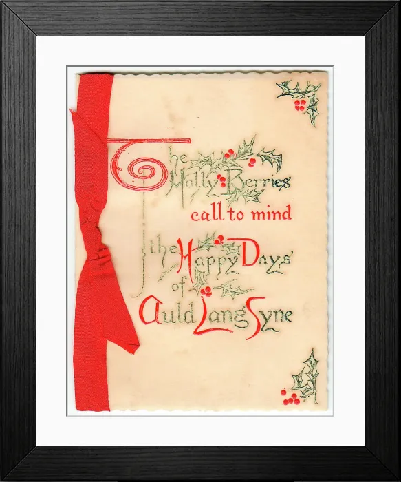 Framed Print : 1890s 1900s Card Christmas Xmas Holly Red Berries Framed Print : 1890s 1900s Card Christmas Xmas Holly Red Berries