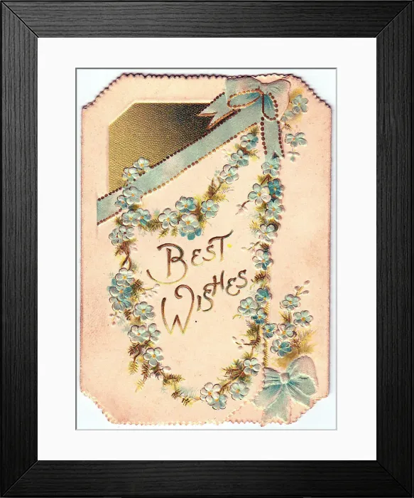 Framed Print : 1890s 1900s Card Cards Greetings Leaves Leaf Framed Print : 1890s 1900s Card Cards Greetings Leaves Leaf