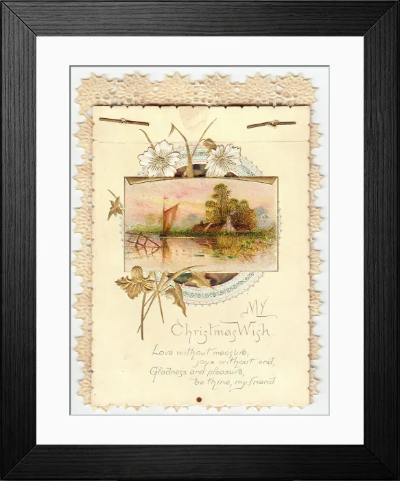 Framed Print : 1910s 1920s Plastic Card Greetings Edge Edging Framed Print : 1910s 1920s Plastic Card Greetings Edge Edging
