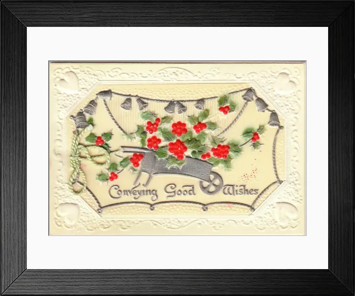 Framed Print : 1910s 1920s Plastic Card Greetings Edge Edging Framed Print : 1910s 1920s Plastic Card Greetings Edge Edging