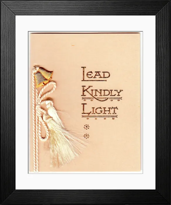 Framed Print : Greetings card with golden bells, Lead Kindly Light Framed Print : Greetings card with golden bells, Lead Kindly Light