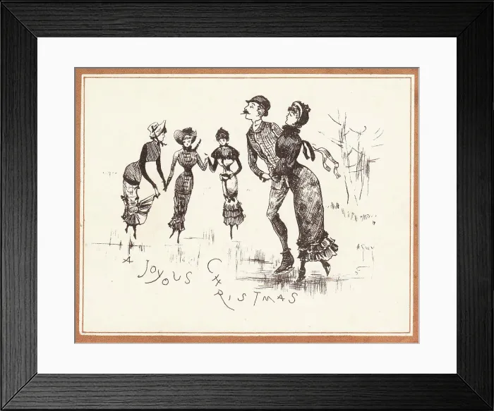 Framed Print : Edwardian 1900s Card Cards Greetings Christmas Framed Print : Edwardian 1900s Card Cards Greetings Christmas