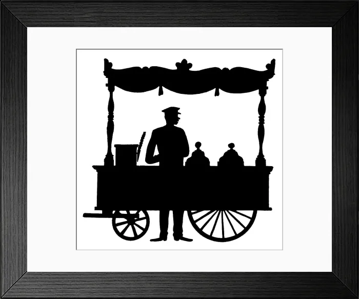 Framed Print : Silhouette - Ice Cream Seller, Street Vendor Framed Print : Silhouette - Ice Cream Seller, Street Vendor
