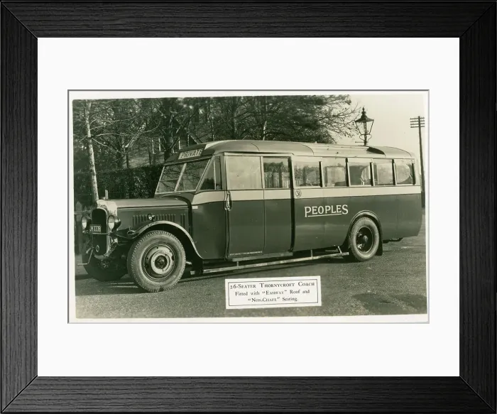 Framed Print : Peoples private coach, 26 seater Thornycroft coach Framed Print : Peoples private coach, 26 seater Thornycroft coach