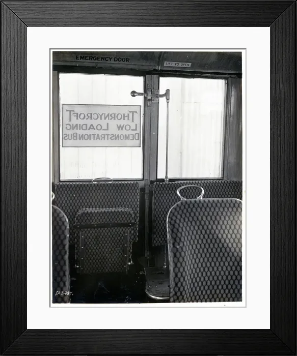 Framed Print : Bus door gear on low loading demo bus Framed Print : Bus door gear on low loading demo bus