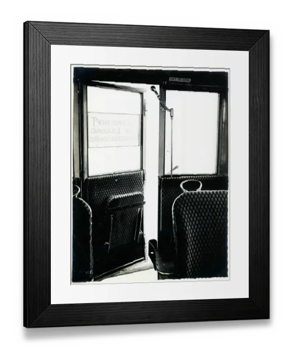 Framed Print : Bus door gear on low loading demo bus Framed Print : Bus door gear on low loading demo bus