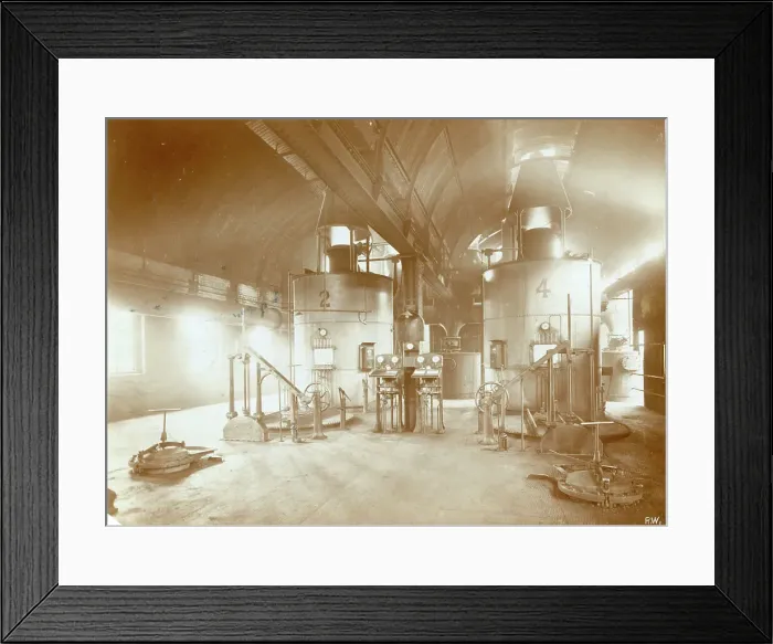 Framed Print : Gas container at a plant manufacturing water gas Framed Print : Gas container at a plant manufacturing water gas