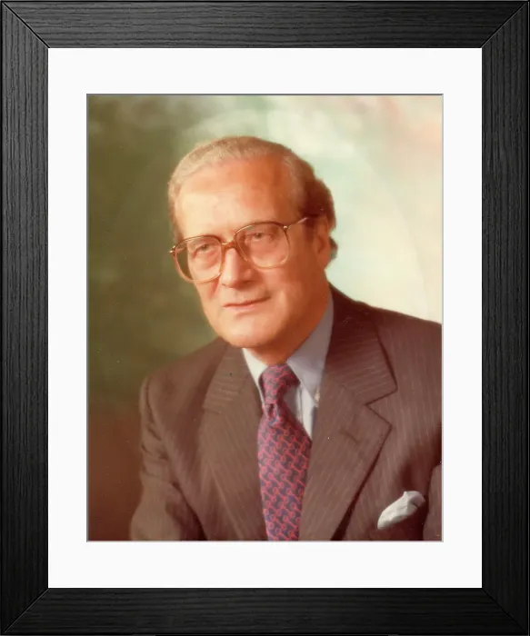 Framed Print : Portrait of Alex McKay, IMechE Secretary, 1976-1987