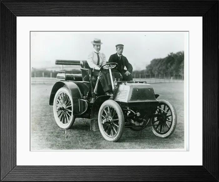 Framed Print : Mrs Kennard driving Mr Kennard's 8hp 2 cylinder Napier Framed Print : Mrs Kennard driving Mr Kennard's 8hp 2 cylinder Napier