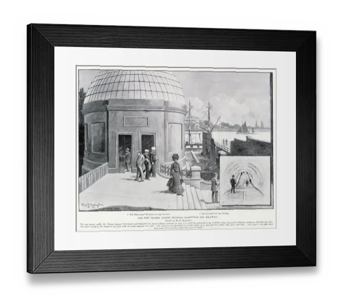 Framed Print : Greenwich entrance of the foot tunnel designed by civil engineer Sir Alexander Binniel. Date: 1902 Framed Print : Greenwich entrance of the foot tunnel designed by civil engineer Sir Alexander Binniel. Date: 1902