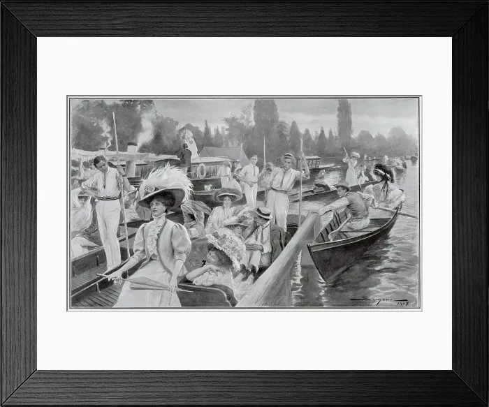 Framed Print : Ascot Sunday outside Boulter's Lock 1908 Framed Print : Ascot Sunday outside Boulter's Lock 1908