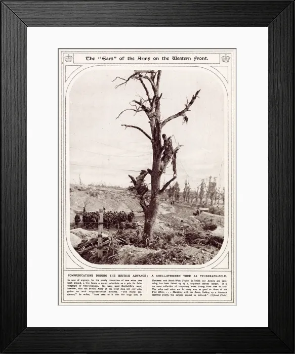 Framed Print : Communications During the British Advance 1916 Framed Print : Communications During the British Advance 1916