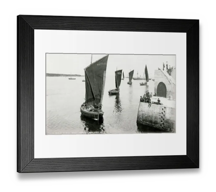 Framed Print : Herring fishing boats coming into harbour, Wick Scotland Framed Print : Herring fishing boats coming into harbour, Wick Scotland