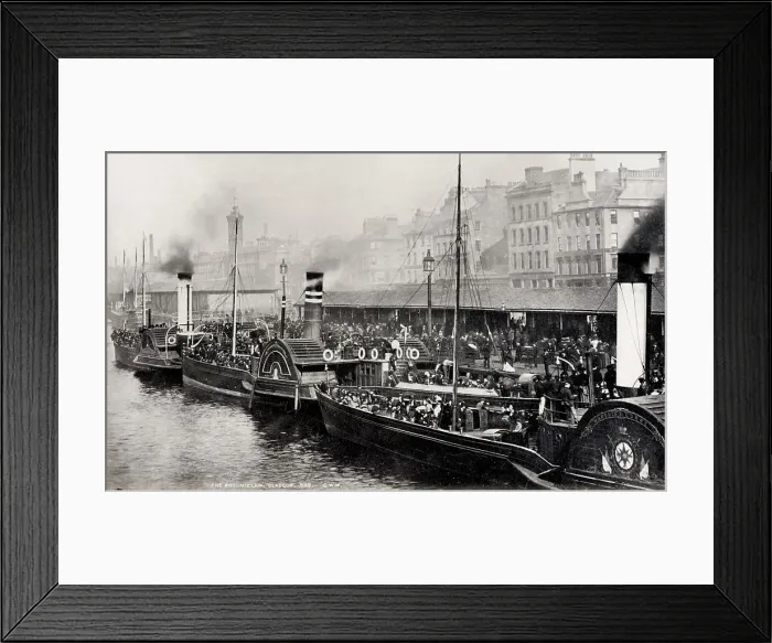 Framed Print : Steam boats tied up Broomielaw, River Clyde, Glasgow Scotlan Framed Print : Steam boats tied up Broomielaw, River Clyde, Glasgow Scotlan