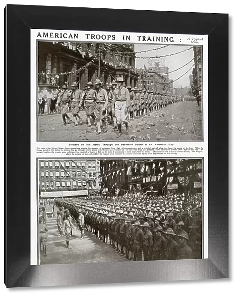 American Troops Leaving for War Training Camp 1917