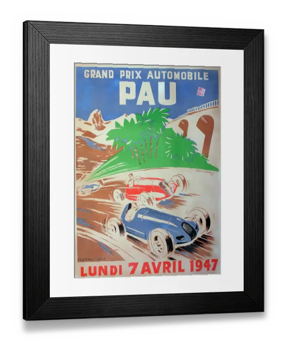 Framed Print : Poster, Grand Prix Automobile, Pau, France, 7 April 1947. Date: 1947 Framed Print : Poster, Grand Prix Automobile, Pau, France, 7 April 1947. Date: 1947