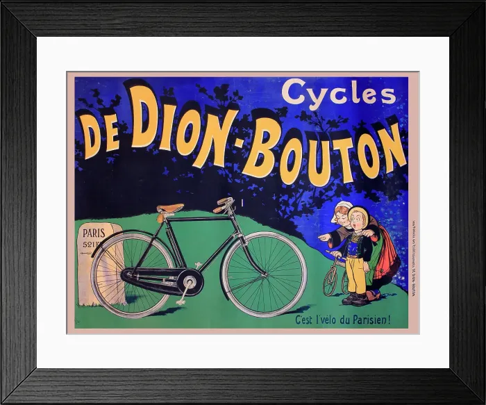 Framed Print : Poster, De Dion Bouton Cycles - it's the Parisian's bicycle! Date: circa 1905 Framed Print : Poster, De Dion Bouton Cycles - it's the Parisian's bicycle! Date: circa 1905