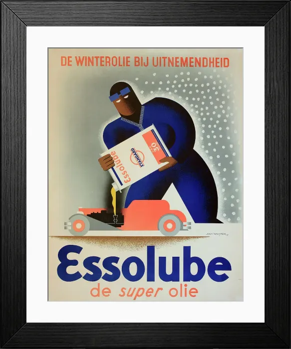 Framed Print : Poster, Essolube, the super oil, winter oil par excellence. Date: circa 1935 Framed Print : Poster, Essolube, the super oil, winter oil par excellence. Date: circa 1935
