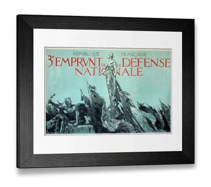 Framed Print : WW1 poster, 3e Emprunt de la Defense Nationale (Third National Defence War Loan), French Republic. Date: 1918 Framed Print : WW1 poster, 3e Emprunt de la Defense Nationale (Third National Defence War Loan), French Republic. Date: 1918