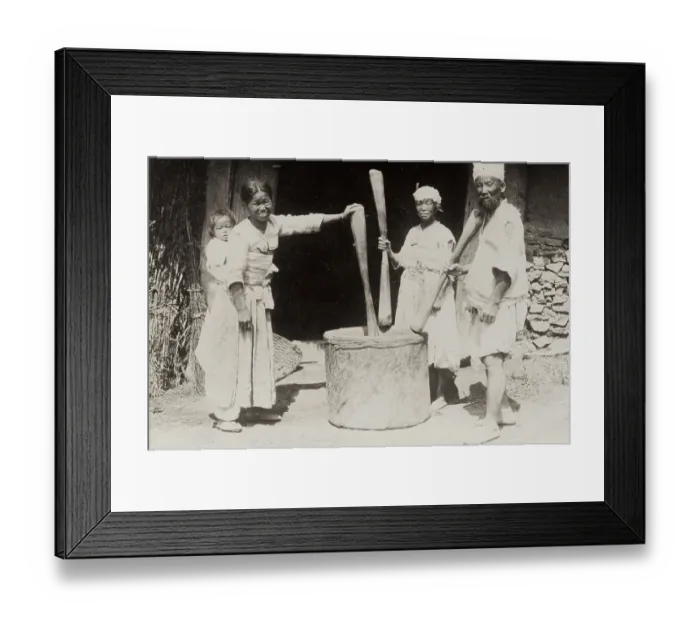 Framed Print : Korea: grinding grain Framed Print : Korea: grinding grain