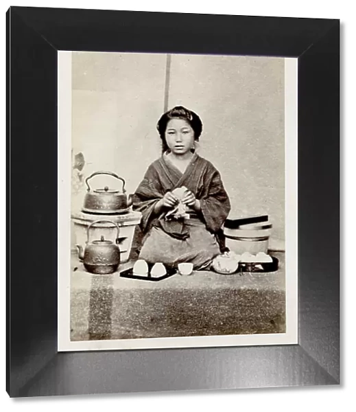 Woman making tea, Japan