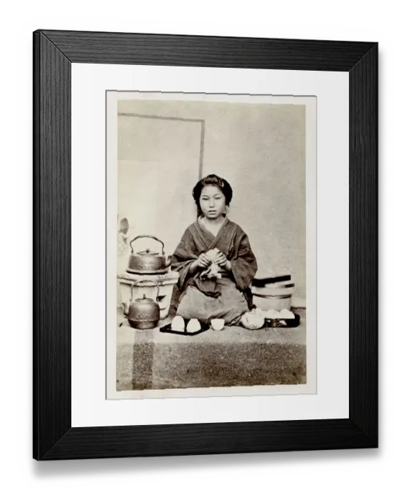 Framed Print : Woman making tea, Japan Framed Print : Woman making tea, Japan