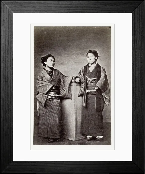 Framed Print : Early portrait, two Japanese women Framed Print : Early portrait, two Japanese women