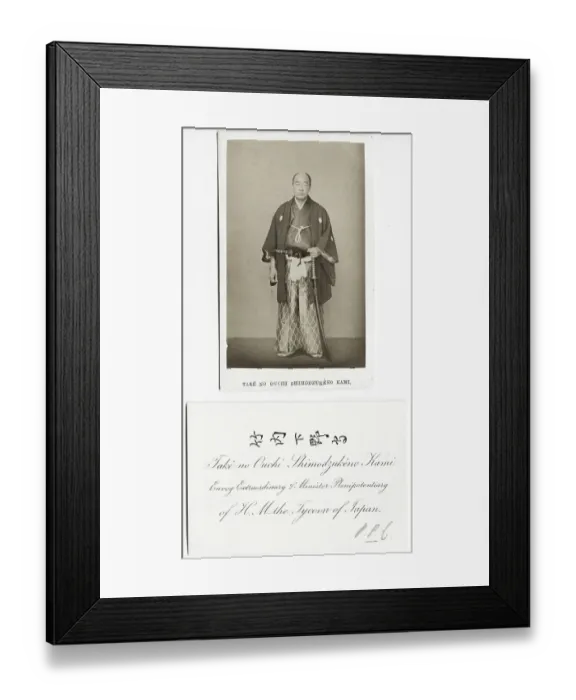 Framed Print : Takenouchi Shimodzukino Kami, Japanese diplomat 1862 Framed Print : Takenouchi Shimodzukino Kami, Japanese diplomat 1862