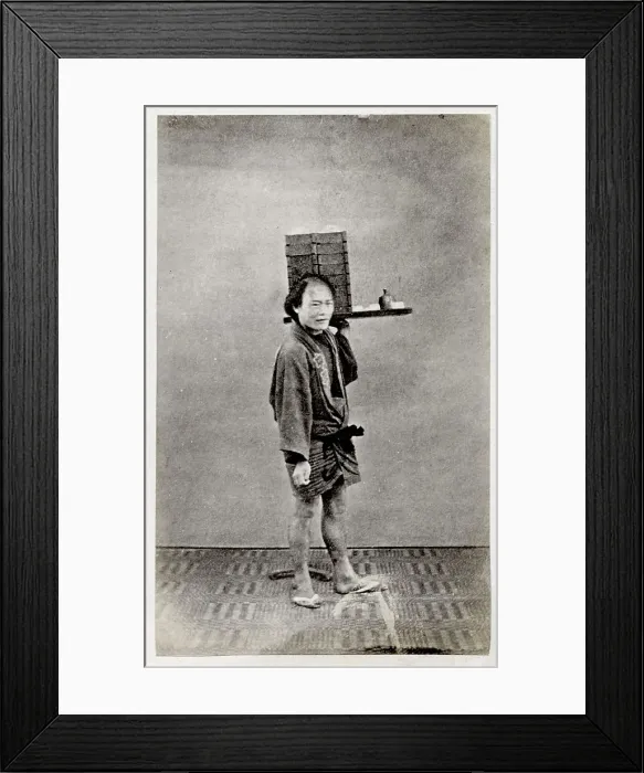 Framed Print : Early Japanese portrait - labourer, worker Framed Print : Early Japanese portrait - labourer, worker
