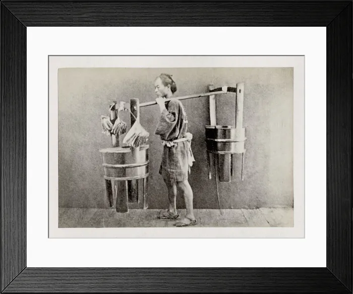 Framed Print : Japan - porter or vendor carrying a load Framed Print : Japan - porter or vendor carrying a load