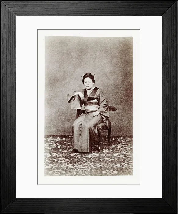 Framed Print : Early Japanese portrait: seated women Framed Print : Early Japanese portrait: seated women