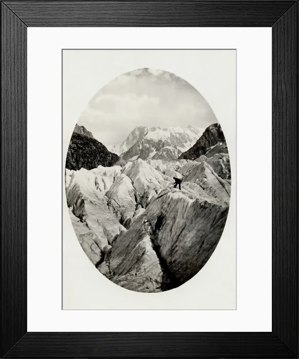 Framed Print : Climbing on the ice, Mont Blanc, French Alps Framed Print : Climbing on the ice, Mont Blanc, French Alps