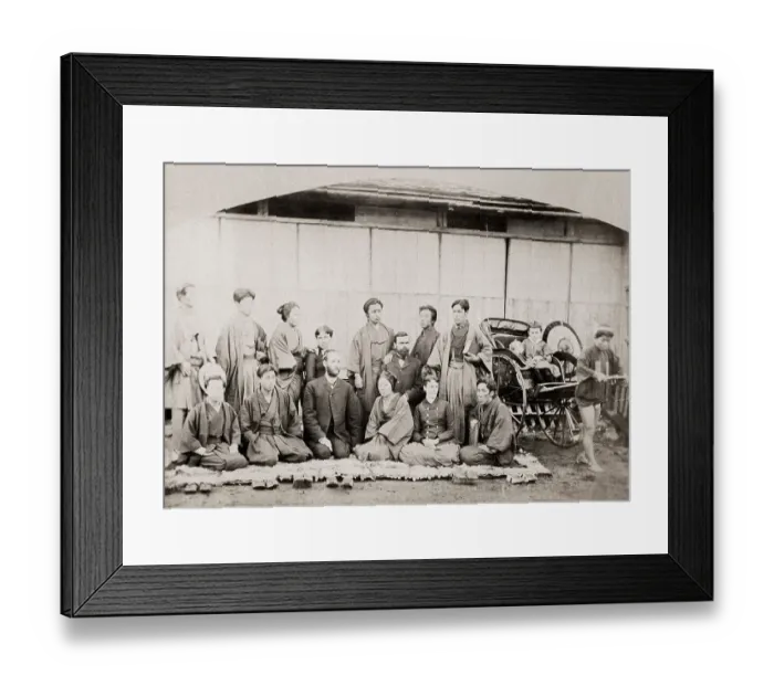 Framed Print : Japanese workers in a Christian missionary, Japan Framed Print : Japanese workers in a Christian missionary, Japan