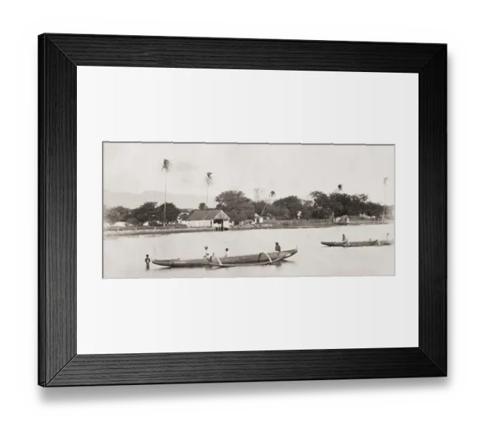 Framed Print : Canoes at Honolulu, Hawaii Framed Print : Canoes at Honolulu, Hawaii