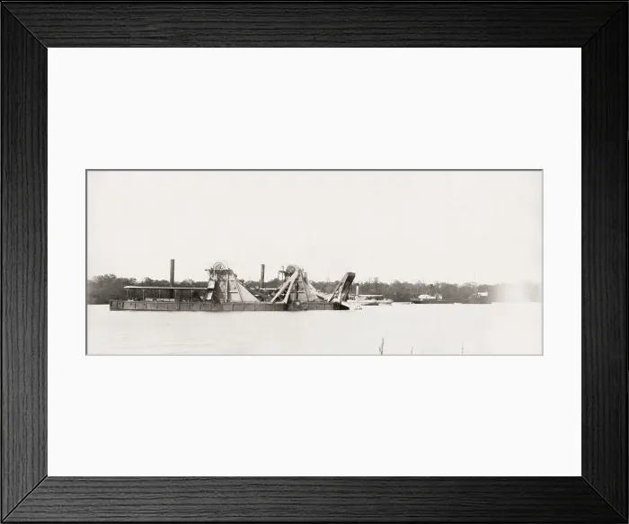 Framed Print : Building Panama canal, Dredger on Fox River Framed Print : Building Panama canal, Dredger on Fox River