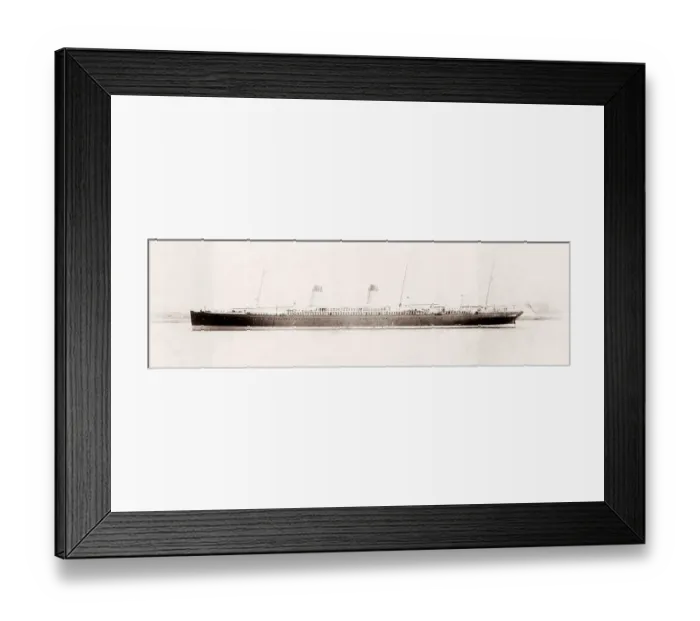 Framed Print : 1889 photograph - RMS Teutonic - from an album of images relating to the launch of the vessel, which was built by Harland and Wolff in Belfast, for the White Star Line - later to achieve notoriety as the owner of the Titanic Framed Print : 1889 photograph - RMS Teutonic - from an album of images relating to the launch of the vessel, which was built by Harland and Wolff in Belfast, for the White Star Line - later to achieve notoriety as the owner of the Titanic